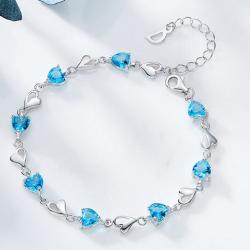 دستبند نقره زنجیری سواروسکی - کد C-BC003