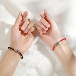 ست دستبند زنانه مردانه نقره - کد PBC026