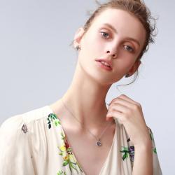 نیم ست نقره سواروسکی - کد SE001
