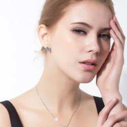 نیم ست نقره سواروسکی- کد SE009