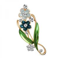 خرید گل سینه سواروسکی - کد BR006 - فروش گل سینه
