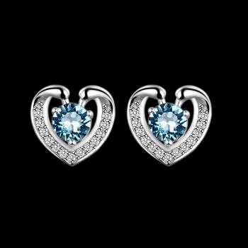 گوشواره میخی نقره سواروسکی - کد EN008